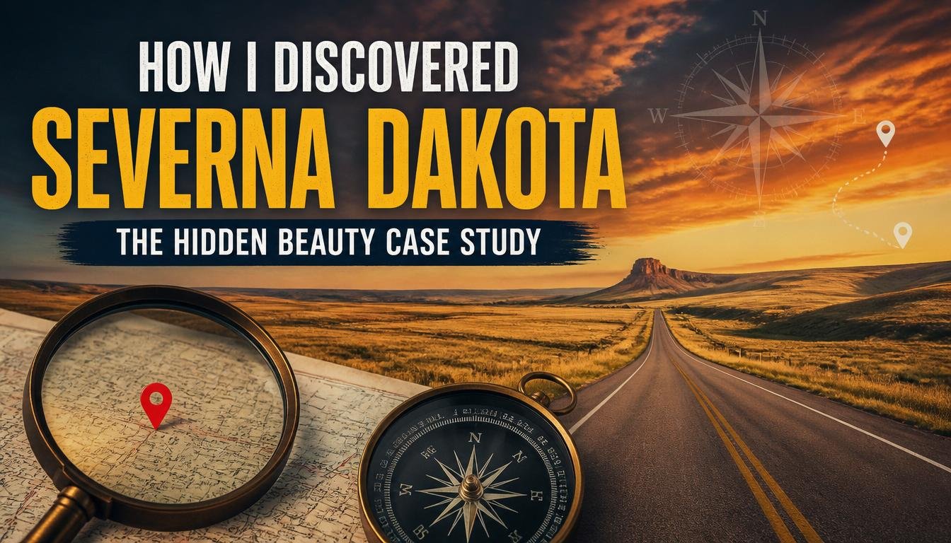 Severna Dakota open road under golden sky landscape.